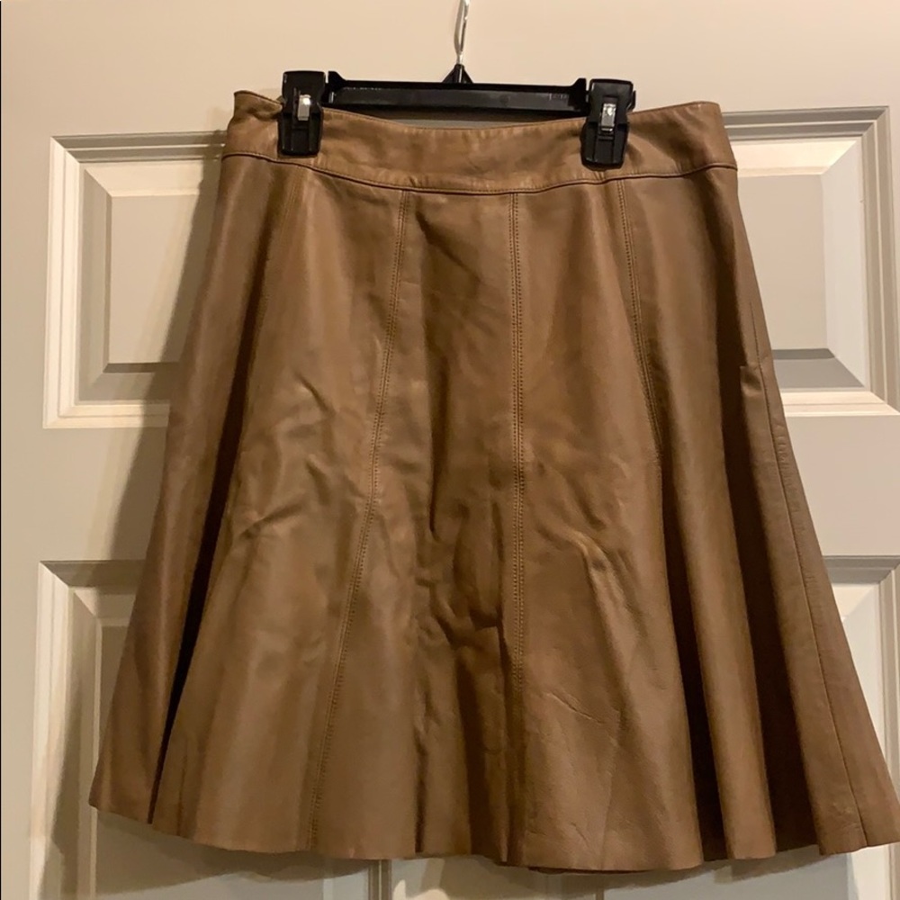 White House Black Market brown leather skirt 4
